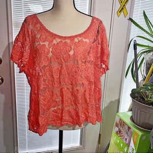 Torrid Size Embroidered lace crop top